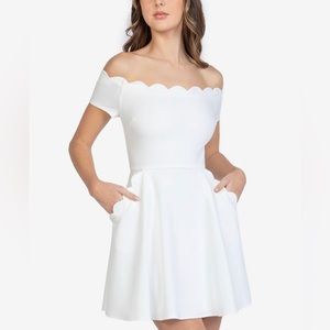 NWT---Off-The-Shoulder Scalloped Dress for Juniors’